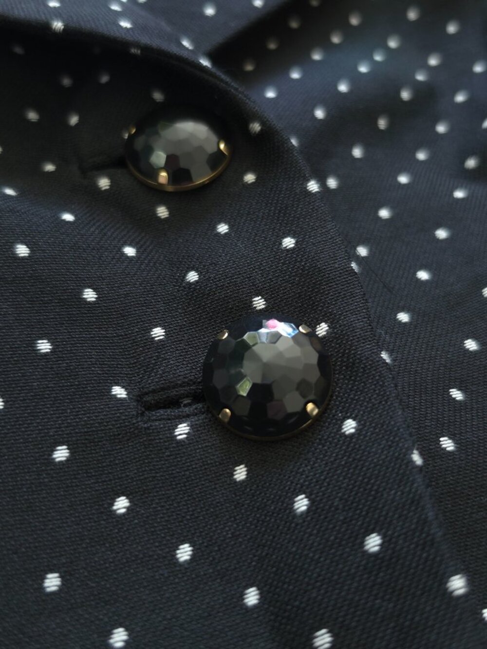 Kate Spade Black & White Polka Dot Peplum Blazer Women's Size Maybe 2 or 4 - Picture 5 of 11
